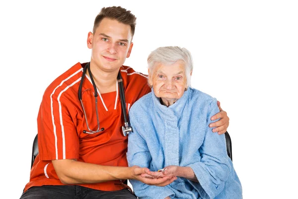 Elderly care at home — Stock Photo, Image