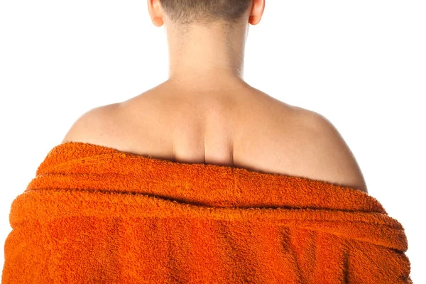 Pria dengan sakit punggung di kamar mandi — Stok Foto
