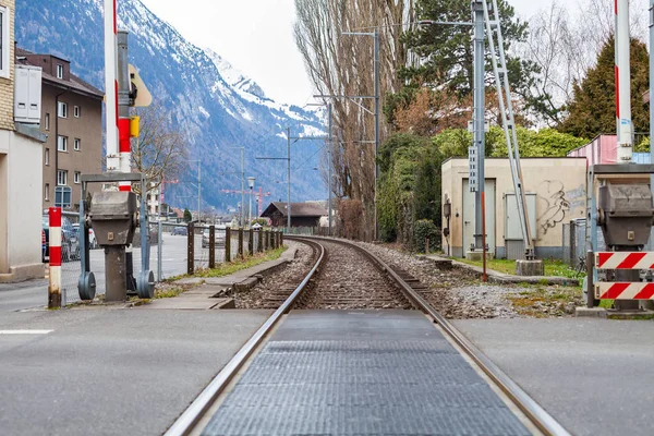 Järnvägen i Alperna, Schweiz — Stockfoto