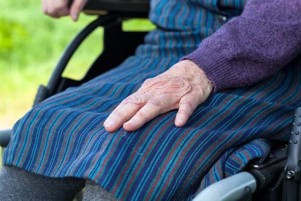Elderly disabled woman — Stock Photo, Image