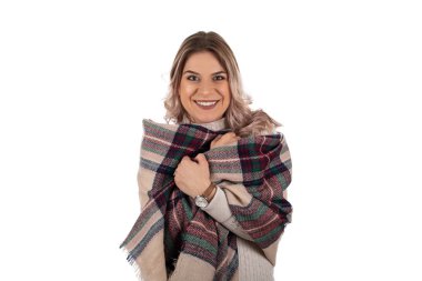 Woman wearing winter scarf