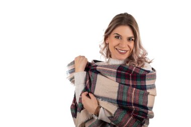Woman wearing winter scarf
