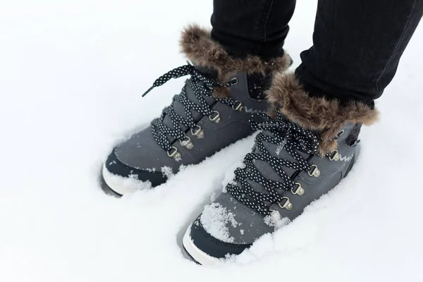 Botas de inverno na moda — Fotografia de Stock
