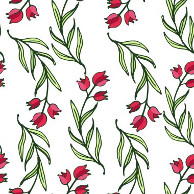 Art arda gelen şube ve çiçekler ile Seamless Modeli