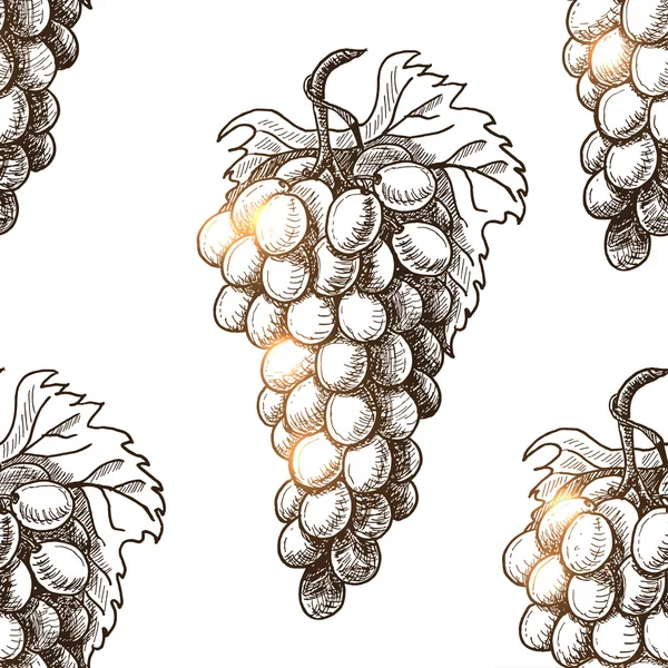 Безшовний візерунок з виноградом — стоковий вектор