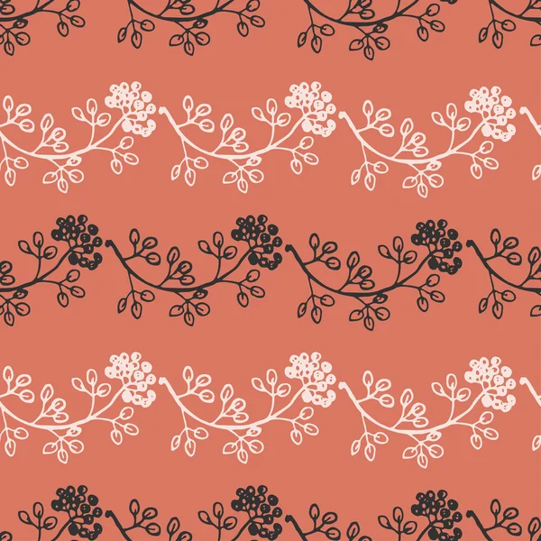 連続枝と花のシームレス パターン — ストックベクタ