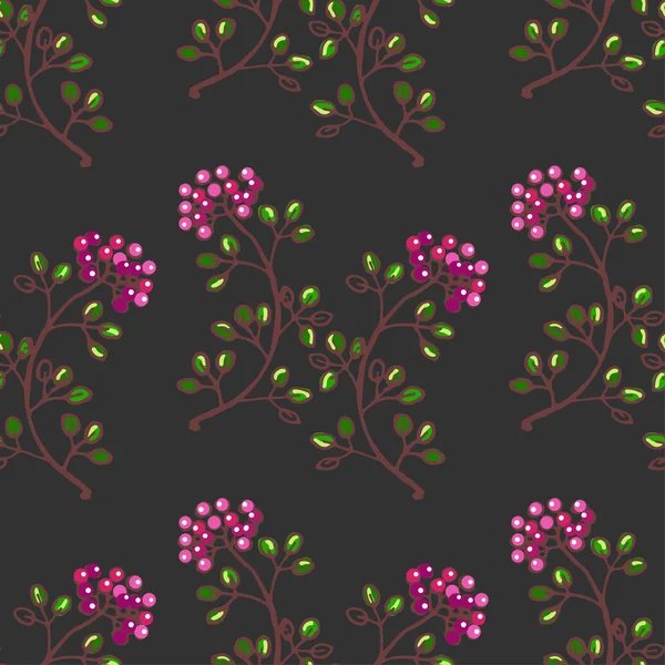 連続枝と花のシームレス パターン — ストックベクタ