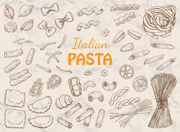 Set di pasta italiana — Vettoriale Stock