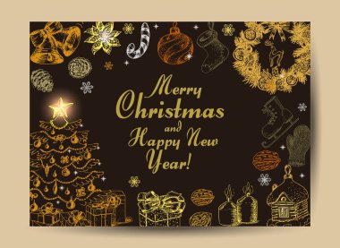 Noel kartı elemanları ile