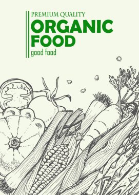 Lezzetli sebze ile dikey arka plan