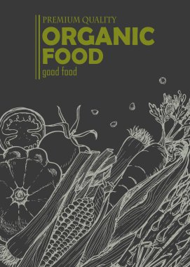 Lezzetli sebze ile dikey arka plan