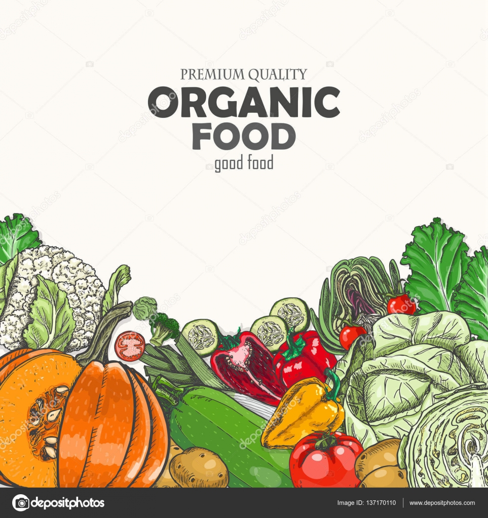 Sfondo con verdure colorate Illustrazione di vettore per il vostro disegno — Vettoriali di nafanya1710