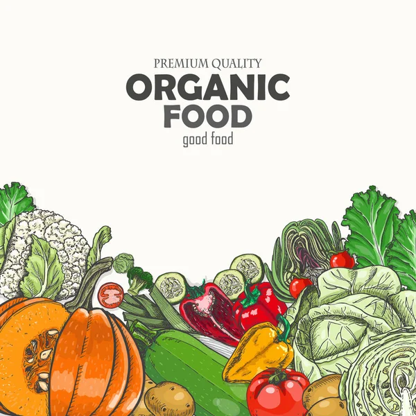 Fondo con verduras coloreadas — Vector de stock