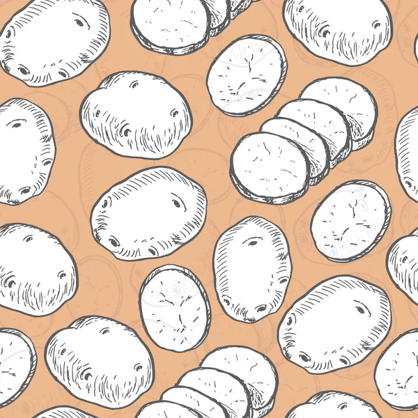 Modèle sans couture avec pommes de terre — Image vectorielle