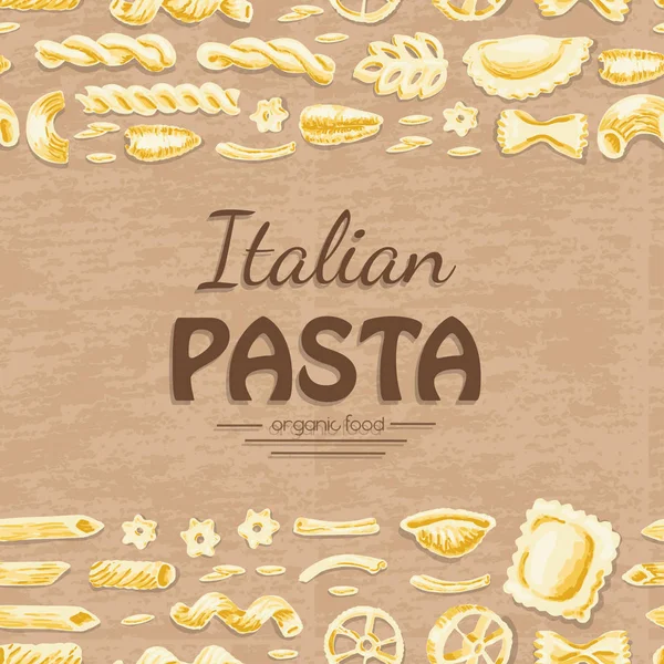 与意大利面食的横向无缝背景 — 图库矢量图片