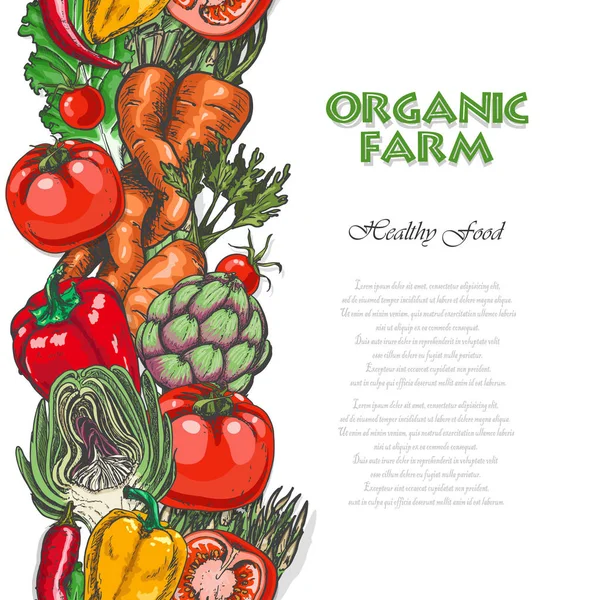 Fond avec des légumes colorés — Image vectorielle