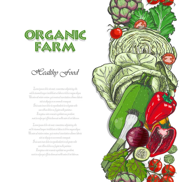 Fond avec des légumes colorés — Image vectorielle