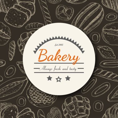 Vektör arka plan ile çeşitli ekmek yapım ürünleri