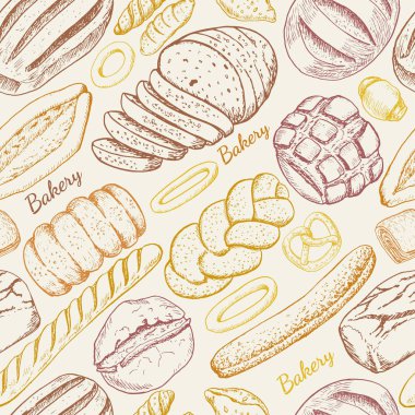 Ekmek yapım ürünleri çeşitli ile Seamless Modeli