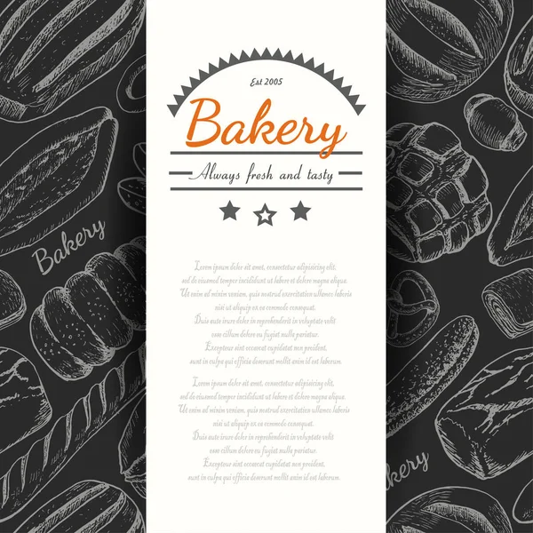 Fond vectoriel avec divers produits de boulangerie — Image vectorielle