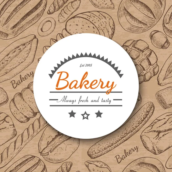 Fond vectoriel avec divers produits de boulangerie — Image vectorielle