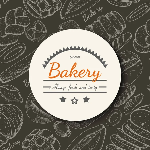 Fondo vectorial con varios productos de panadería — Archivo Imágenes Vectoriales