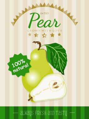 Vektör poster bir armut ile