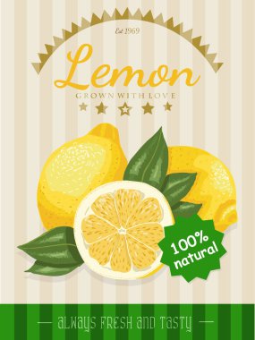 Vektör poster bir limonlu