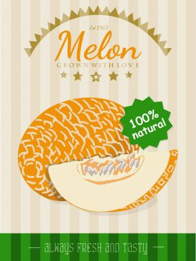 Vektör poster bir kavun ile