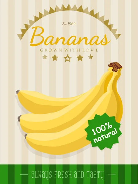 Manifesto vettoriale con banane — Vettoriale Stock