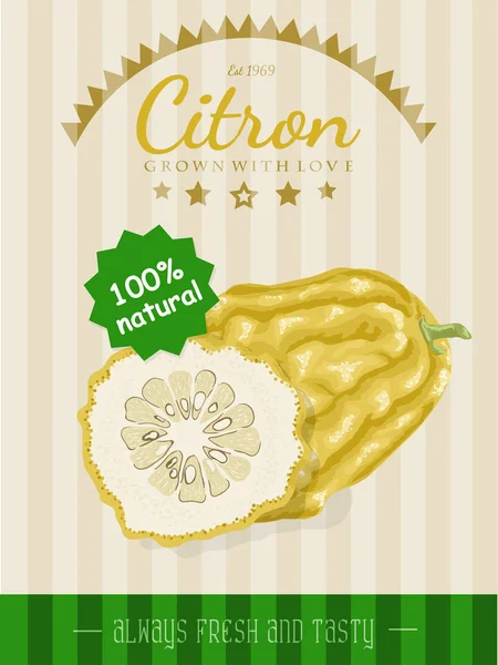 Affiche vectorielle avec un citron — Image vectorielle