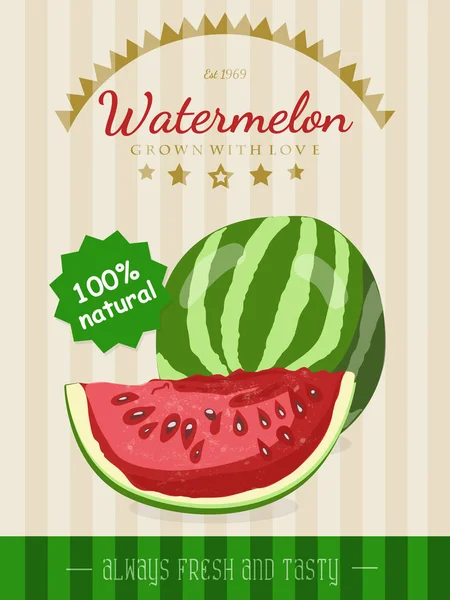 Vector poster with a watermelon — Stock Vector