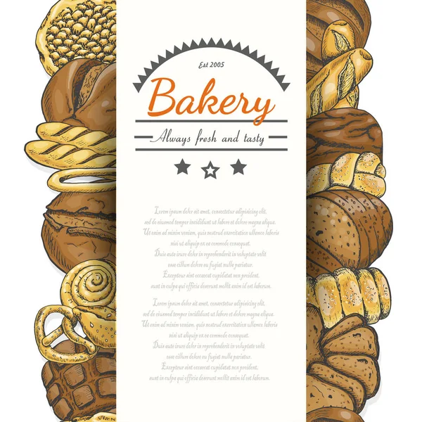 Vector achtergrond met verschillende bakkerijproducten — Stockvector