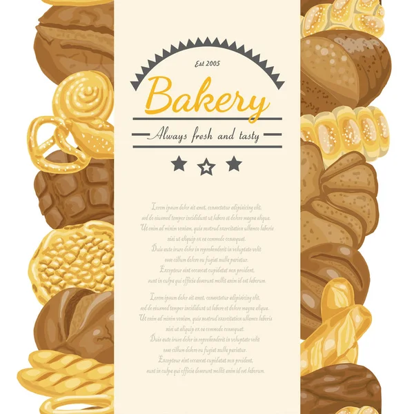 Fond vectoriel avec divers produits de boulangerie — Image vectorielle