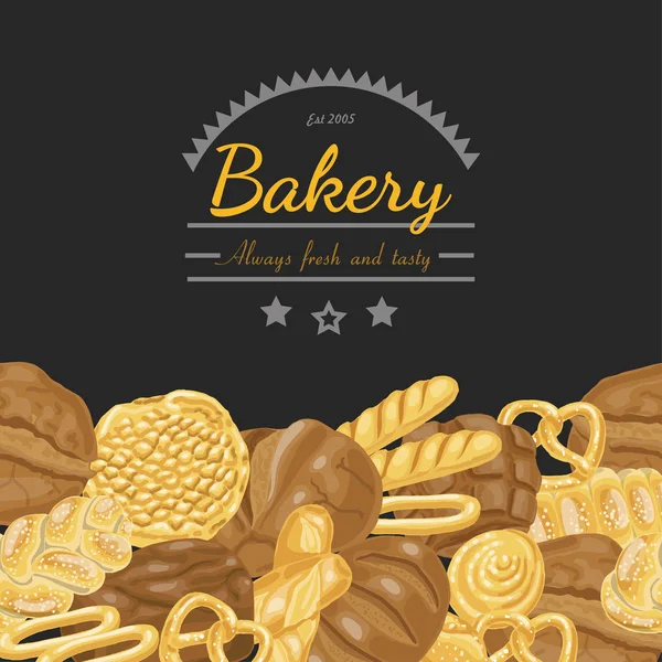 Fond vectoriel avec divers produits de boulangerie — Image vectorielle