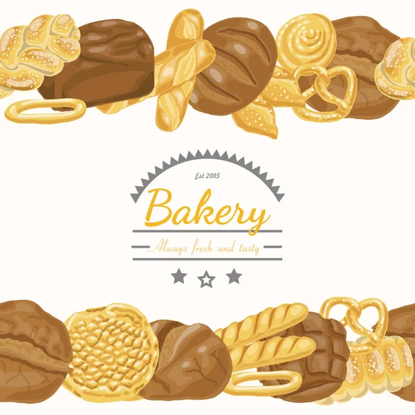 Fondo vectorial con varios productos de panadería — Archivo Imágenes Vectoriales
