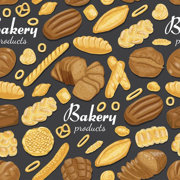 Patrón sin costura con productos de panadería de colores —  Fotos de Stock