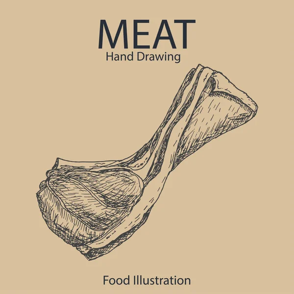 Wyciągnąć mięso ręka tło wektor z — Zdjęcie stockowe