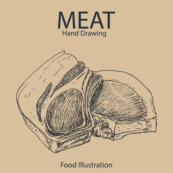 Vector background of hand drawn meat