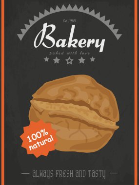 Vektör poster bir kroki tarzı bir ekmek ürünle