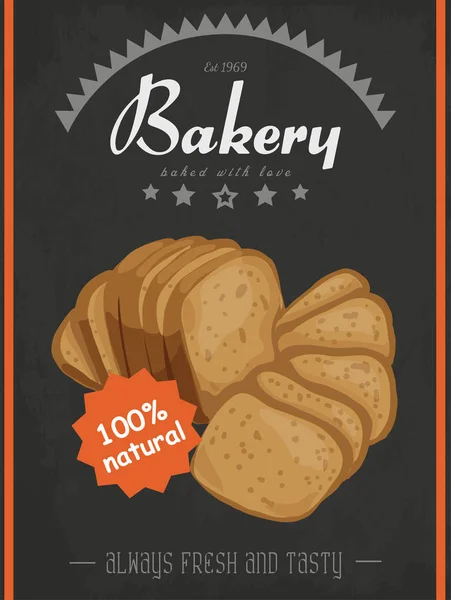Manifesto vettoriale con un prodotto a base di pane in stile schizzo — Vettoriale Stock