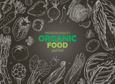 Farklı sebze ile yatay arka plan. Organik gıda