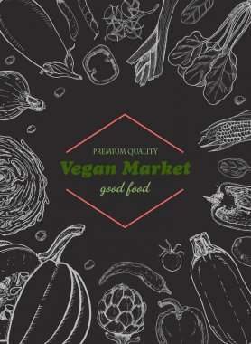 Farklı sebze ile dikey arka plan. Organik gıda