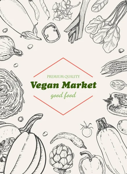 Farklı sebze ile dikey arka plan. Organik gıda