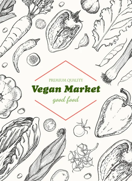 Farklı sebze ile dikey arka plan. Organik gıda