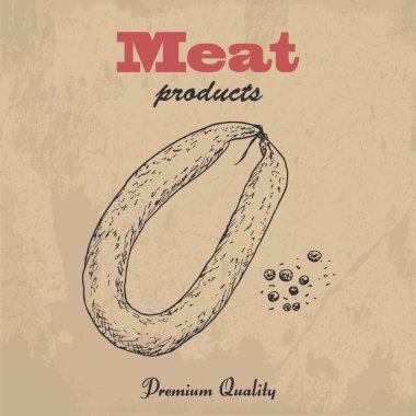 Sosis ve biber bezelye vektör arka plan