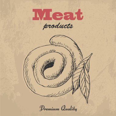 Vektör arka plan sosis ve defne yaprağı