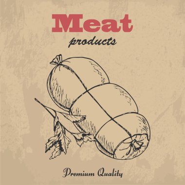 Vektör arka plan sosis ve maydanoz