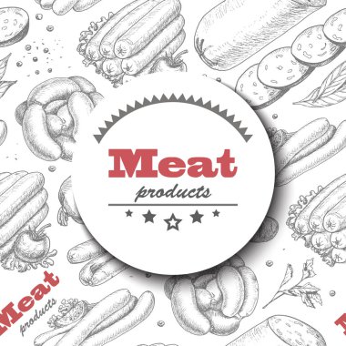 Et ürünleri ile vektör arka plan