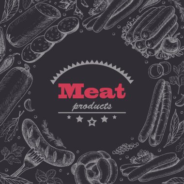 Et ürünleri ile vektör arka plan